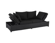 Loungebank Roma Black 210x80x66cm